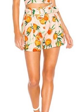 Parker Carlo Clementine Linen Cotton Belted Clementina Shorts Size 4